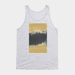 "Striking Divide"  - Textured Painting Original Artwork Black Yellow Tan Beige Navy Tank Top